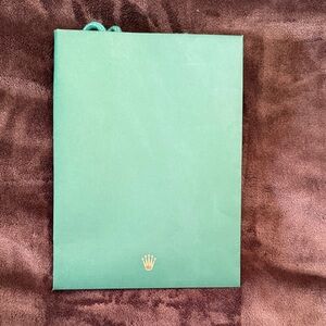 Rolex authentic Green shopping Bag with Gold Emblem